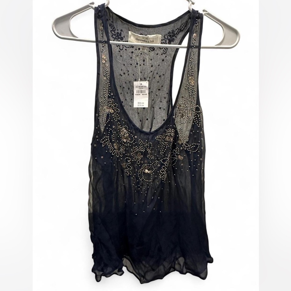 Abercrombie & Fitch Navy Embellished Tank Top